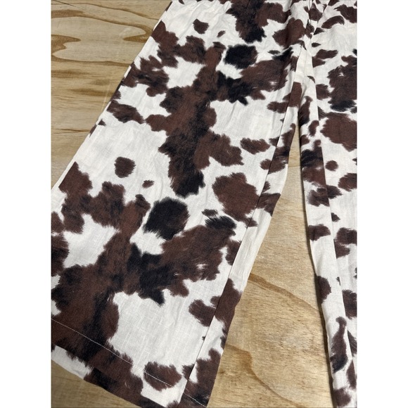 sincerely jules Pull On Cow Print Linen Blend  Pant Size S - Picture 2 of 6